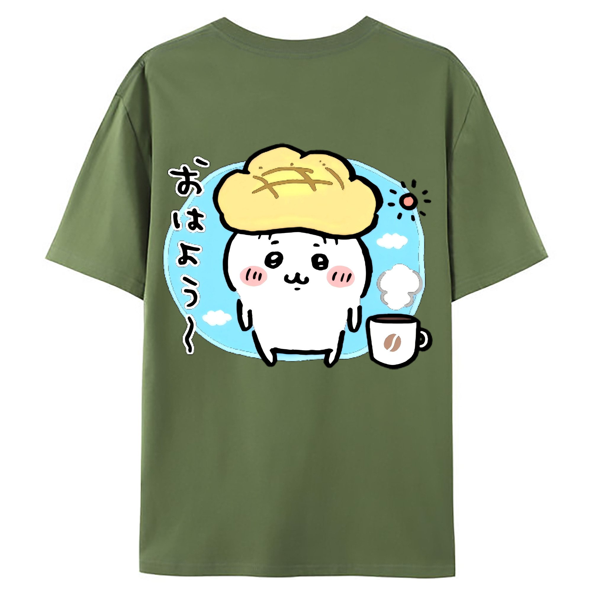 （画像用） ちいかわ ちいかわ Chii-kawa chiikawa 綿100％ メンズ半袖Tシャツ（バックプリント） 通気性